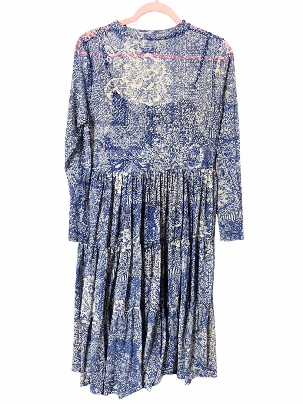 NWT Johnny Was Jade Long Sleeve Mesh Tiered Dress - Picture 6 of 9
